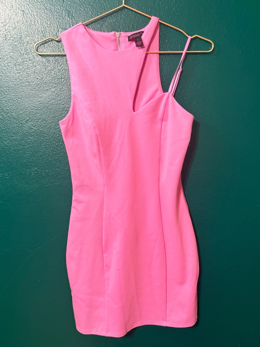 Material Girl Hot Pink One-Shoulder Bodycon Dress